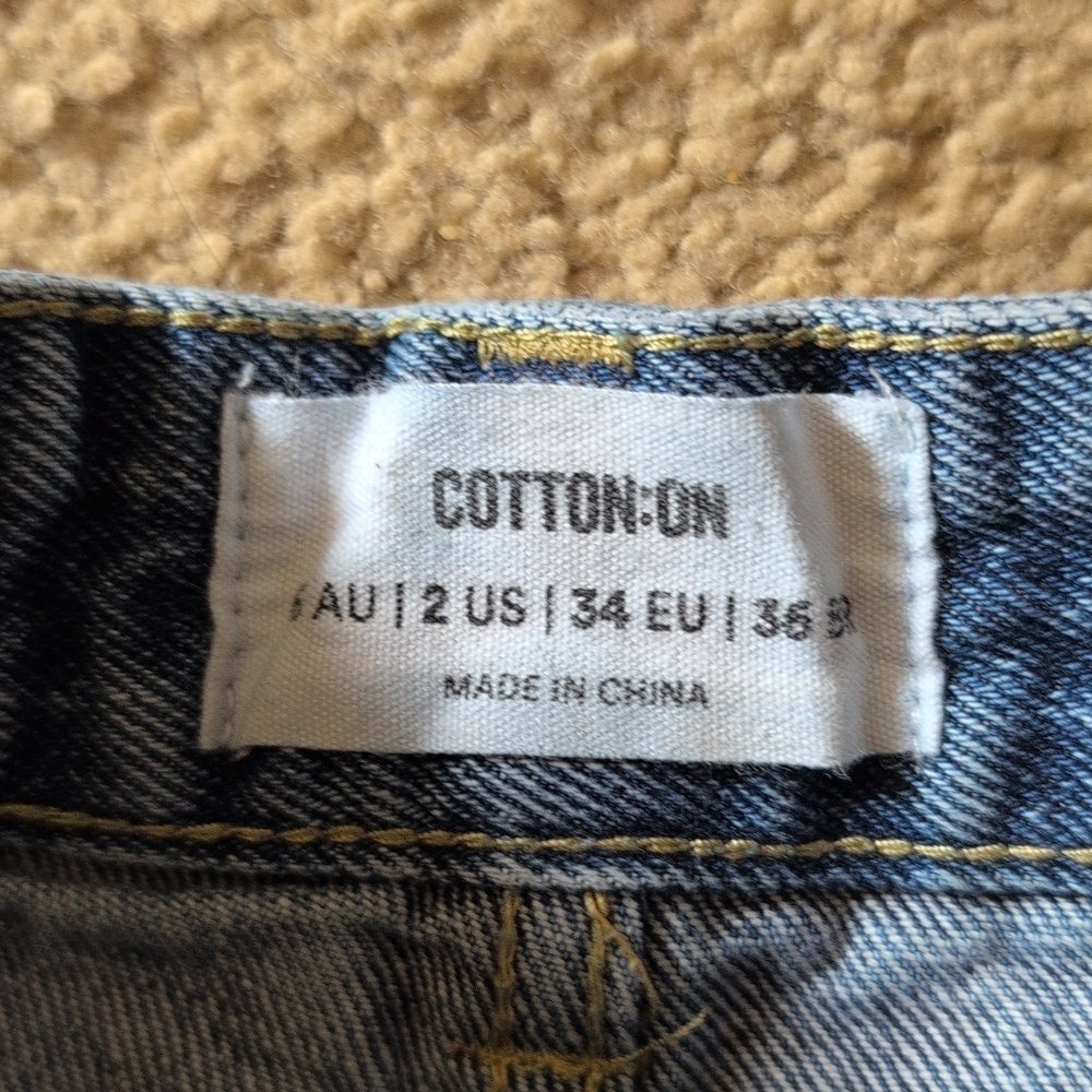 Cotton: On High Rise Mom Jean Shorts Size 2 - Picture 2 of 5